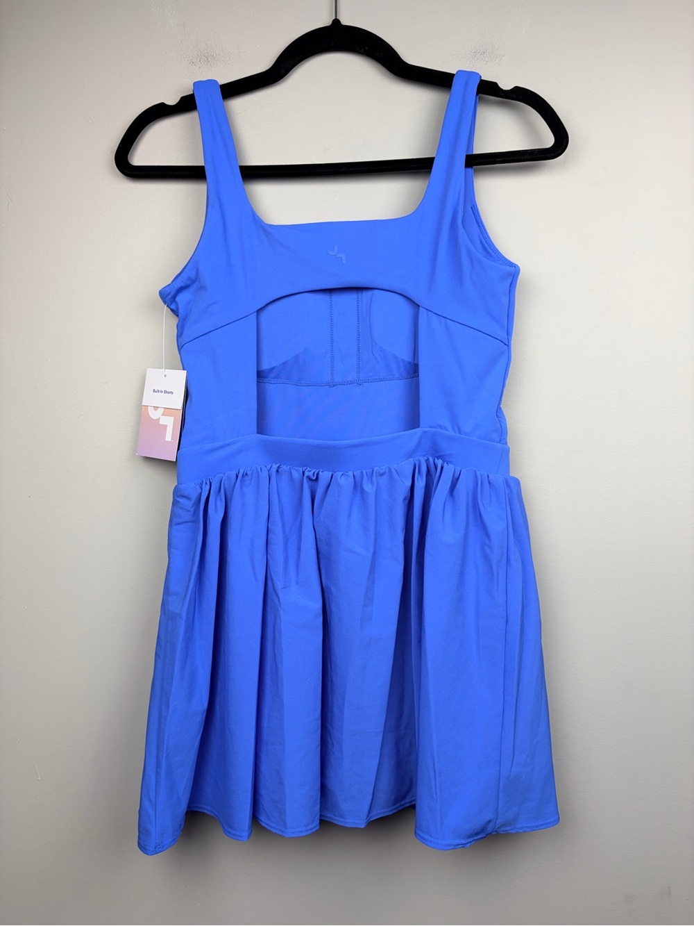NWT JoyLab Athletic Dress Built In Shorts Open Back Sea Ship Blue Size S - Picture 7 of 9